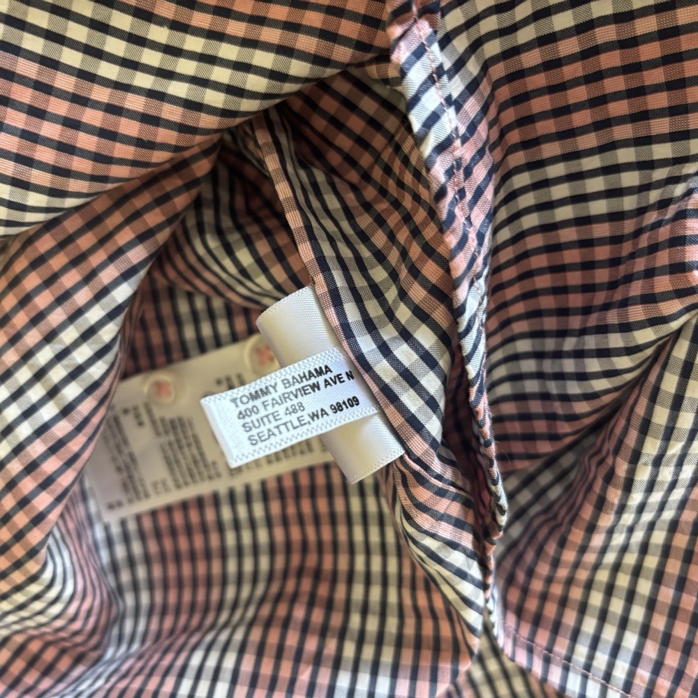 Tommy Bahama Shirt Mens M Silk Blend Long Sleeve Button Down Striped Plaid - Picture 10 of 10
